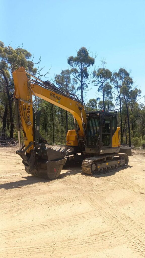 excavator during Contaminated Land Remediation Australia