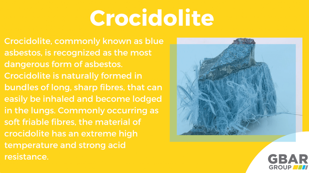 Crocidolite asbestos main features