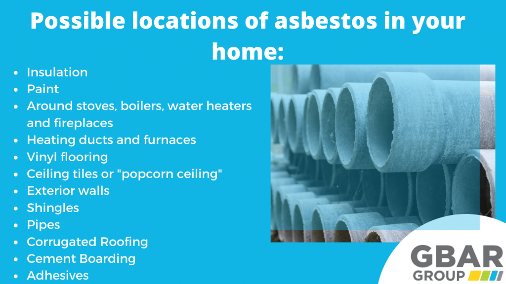 possible locations of asbestos in your home